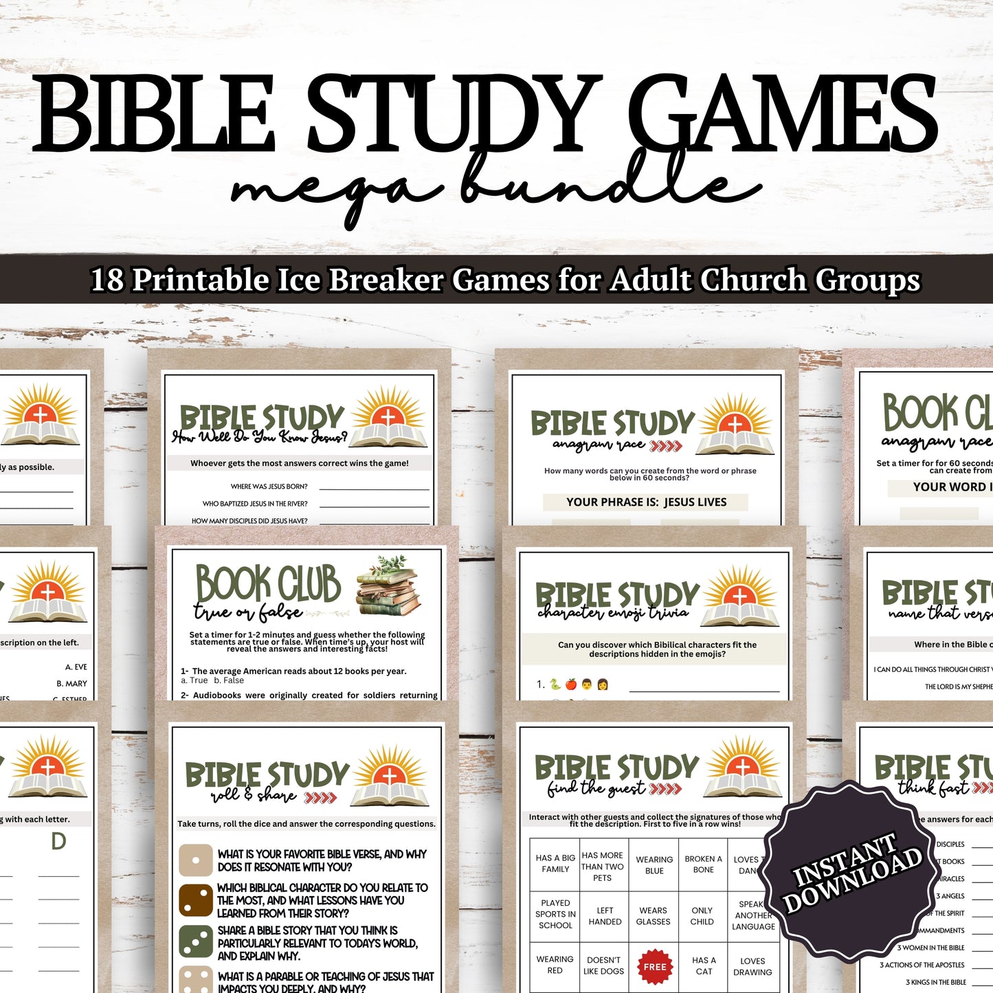 Bible Study Games Bundle For Small Church Groups