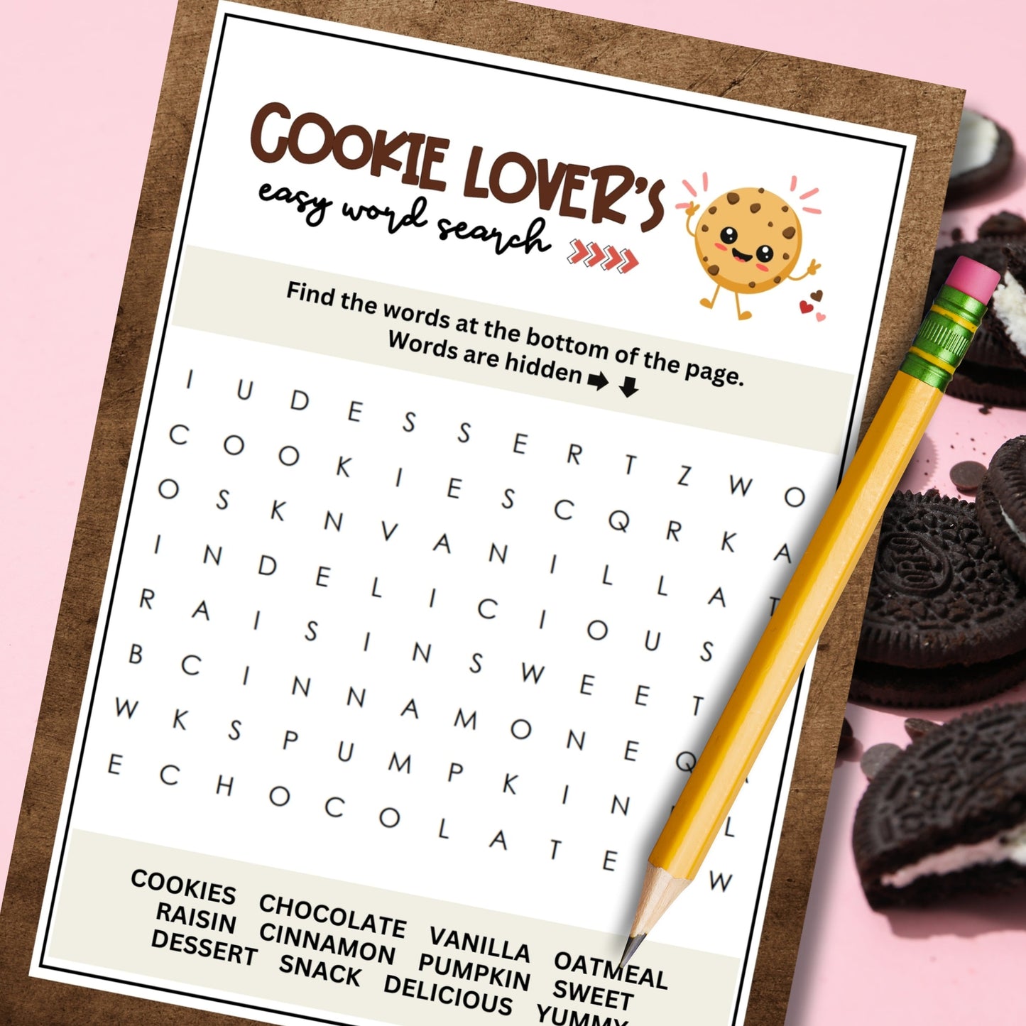 Cookies Easy Word Search
