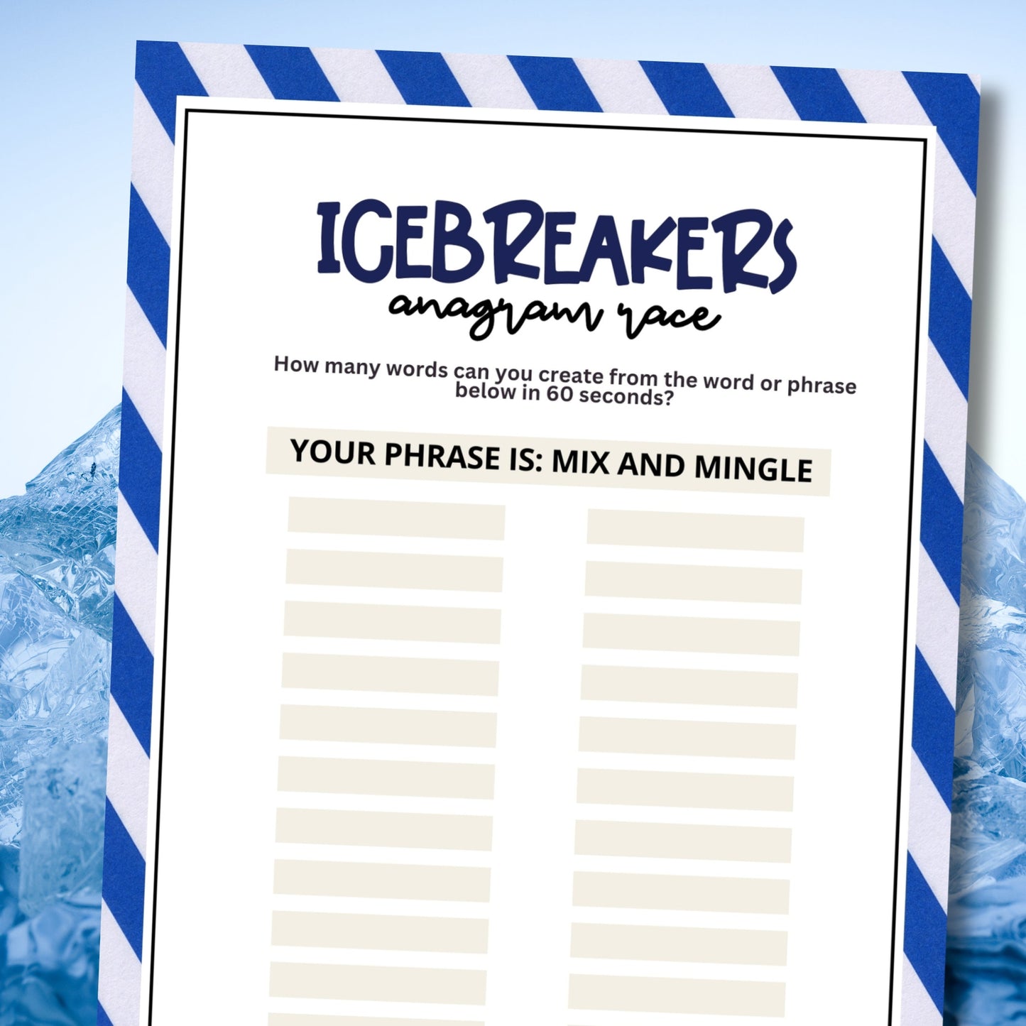 Icebreaker Anagram Race
