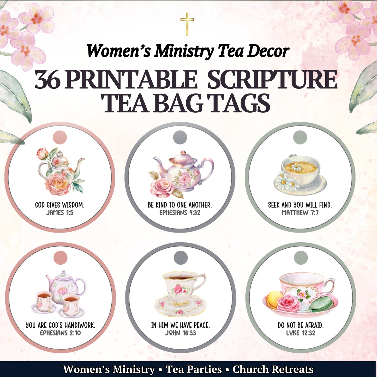 Scripture Tea Tags (36 Items)