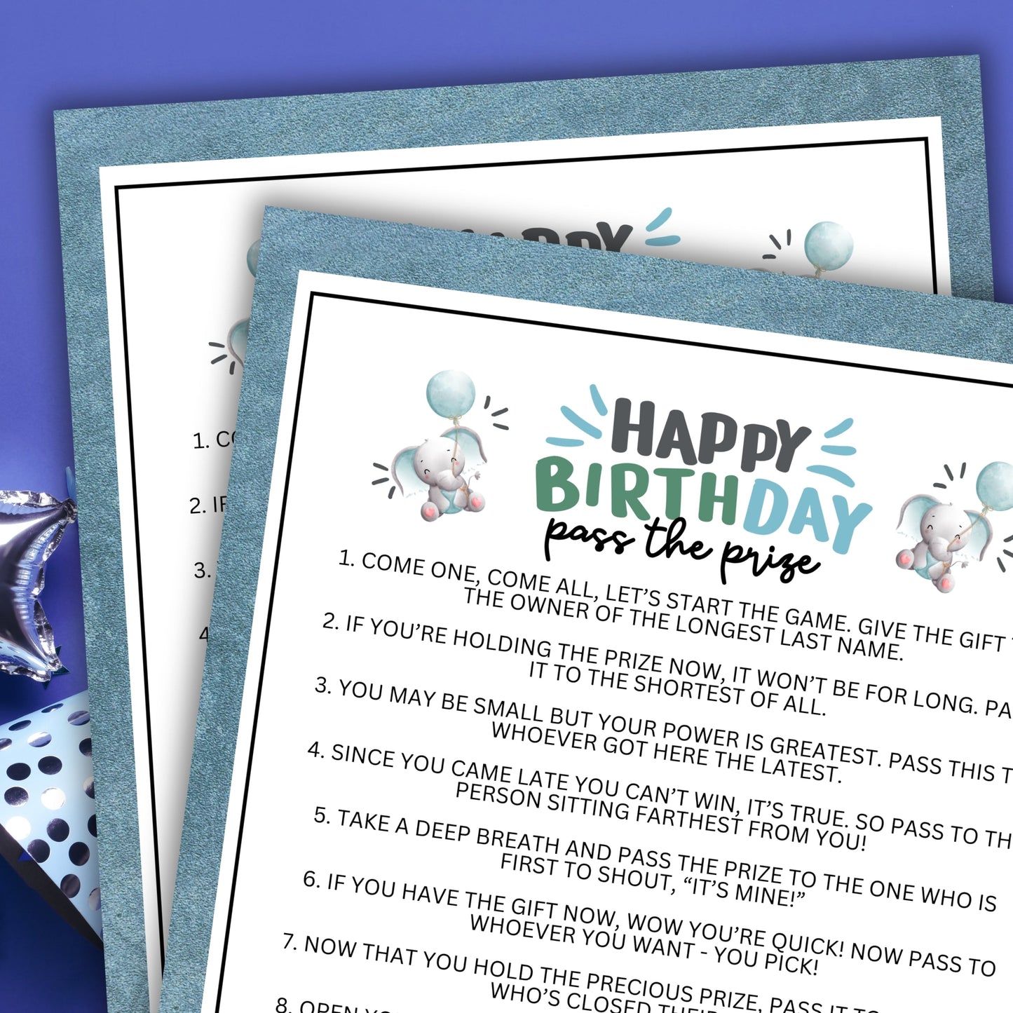 Looking for an exciting and engaging activity to keep the everyone entertained and engaged at your special boy's birthday celebration?  Whether you've got kids, teens, adults, and even seniors in your gathering or group, this fun Pass The Prize game from Party Prints Press is just what you need!