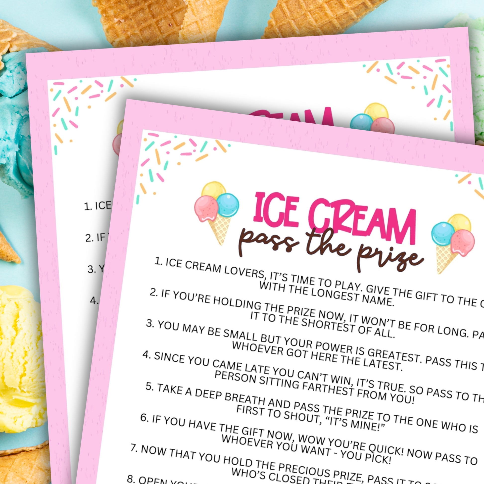 ice cream party pass the prize national ice cream month