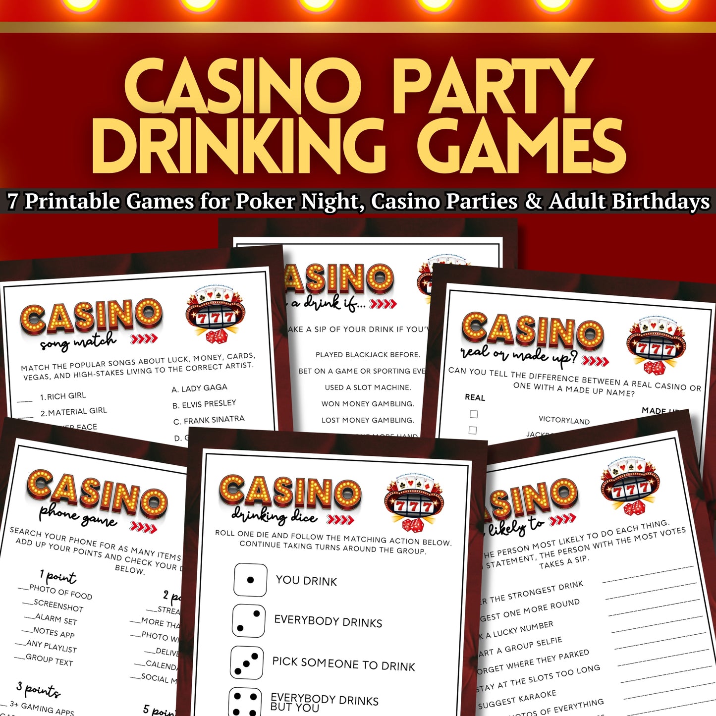 Casino Party Drinking Games For Adults (7 Games)