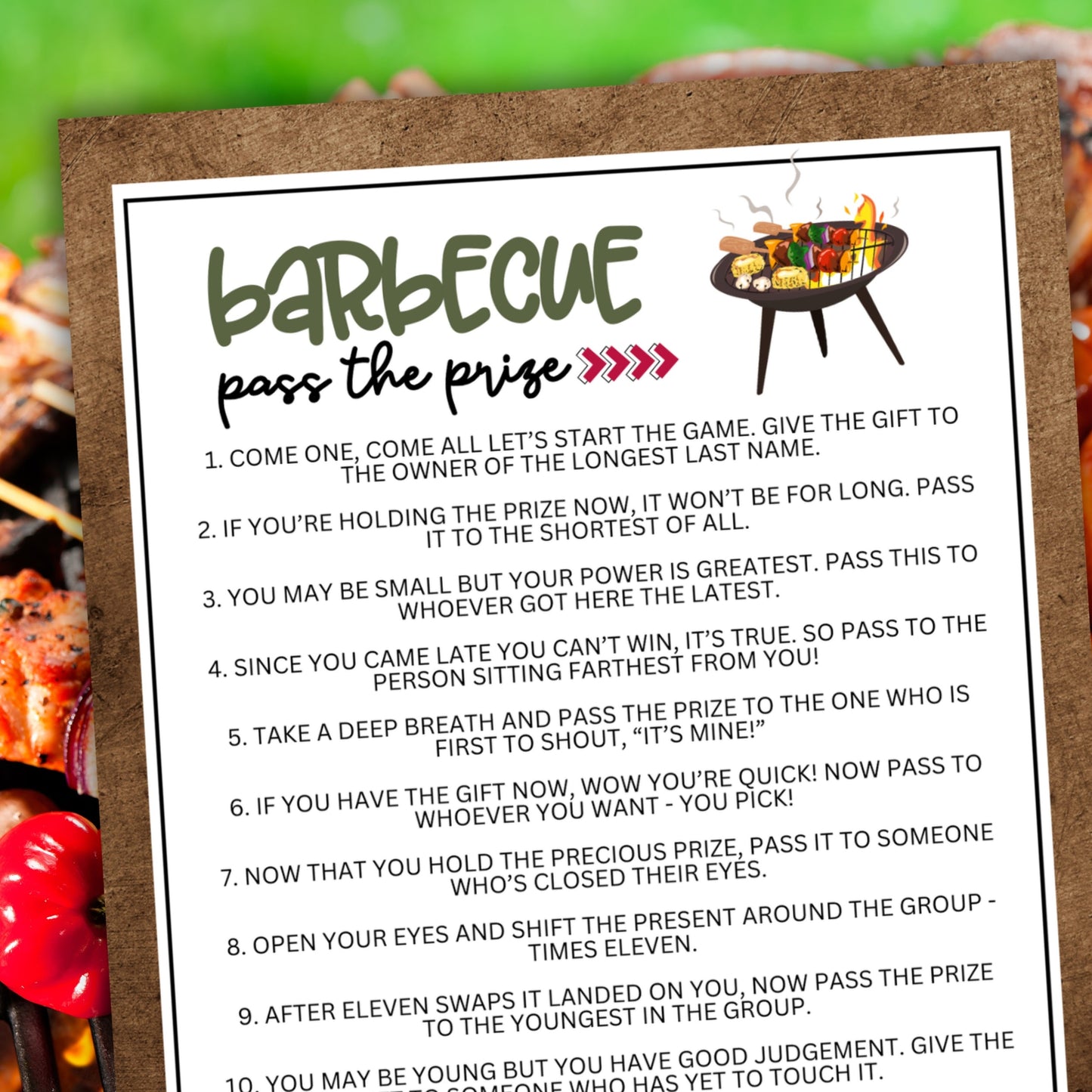 Barbecue Pass the Prize