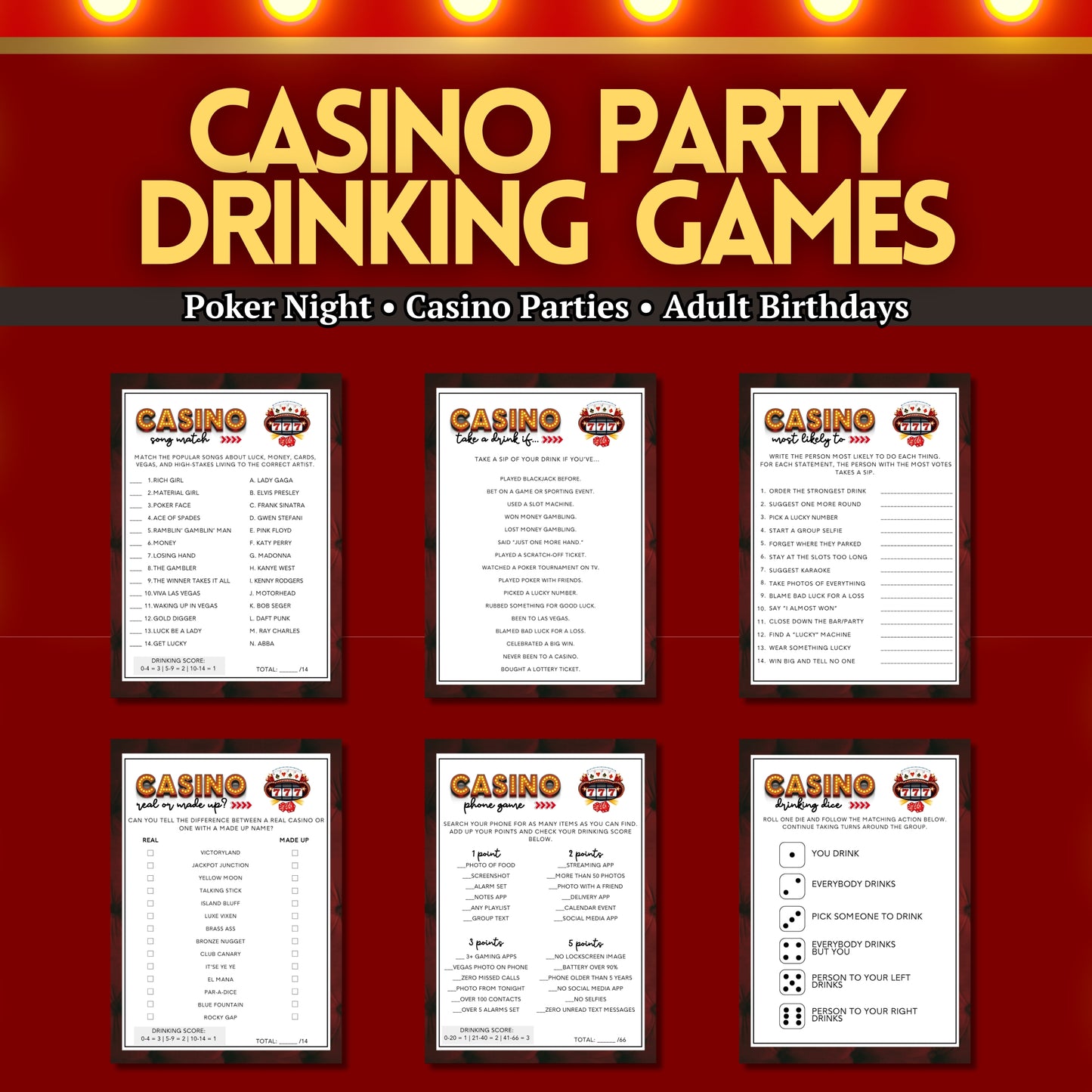 Casino Party Drinking Games For Adults (7 Games)