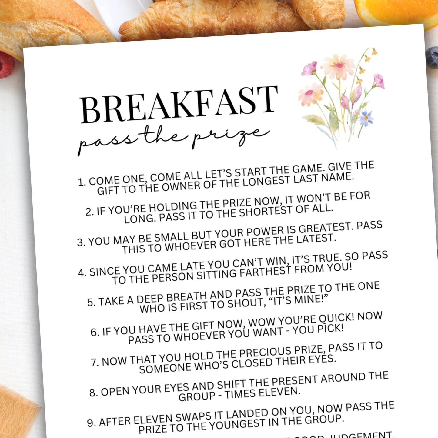 Breakfast Pass the Prize