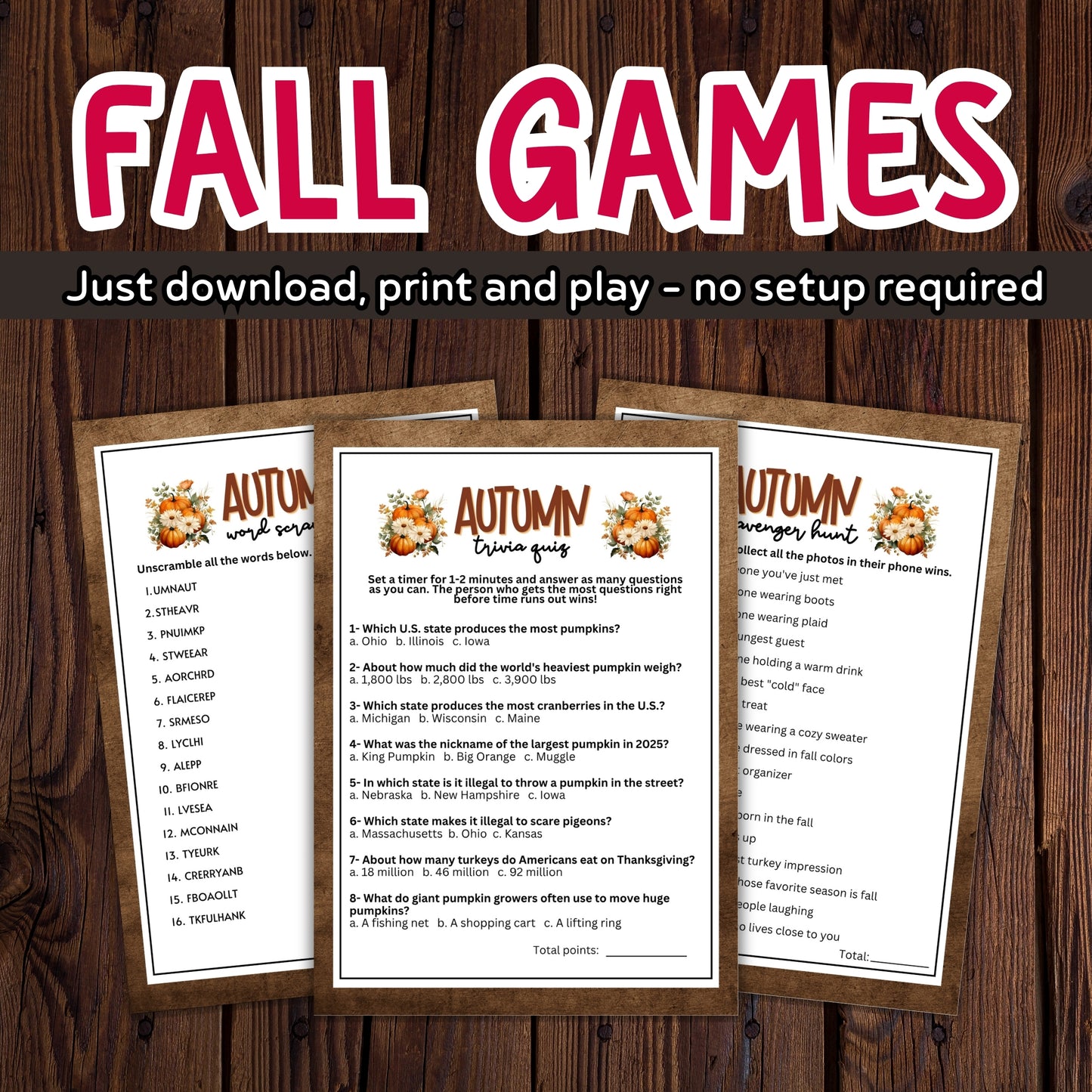 Fall Party Games MEGA Bundle