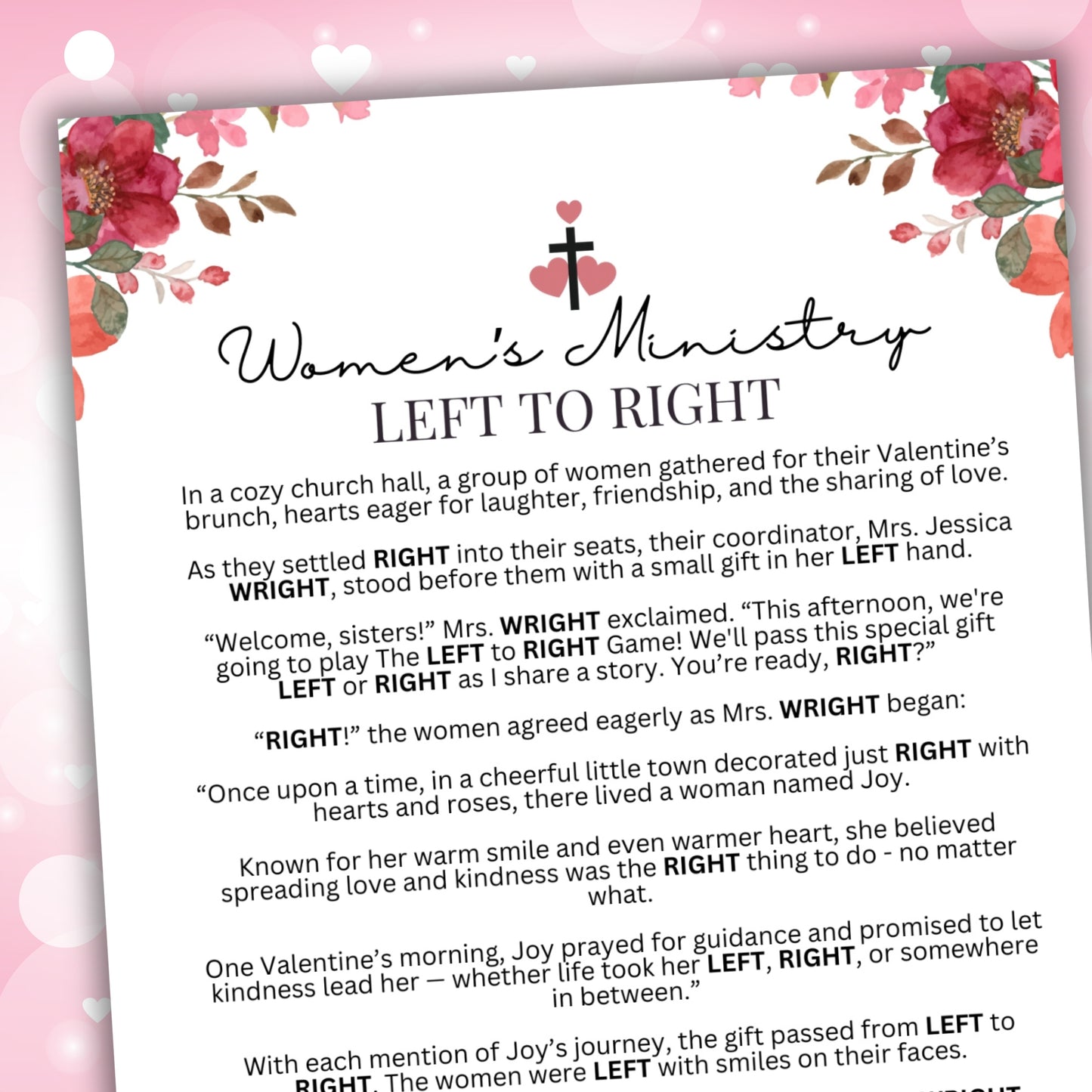 Women's Ministry Pass the Prize Valentine's Edition