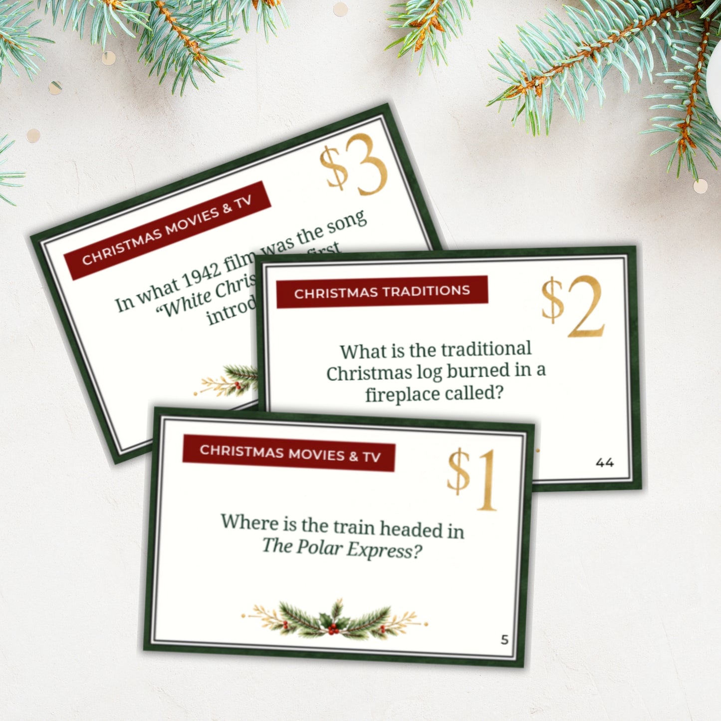 Play or Pass Christmas Money Trivia Card Game For Adults