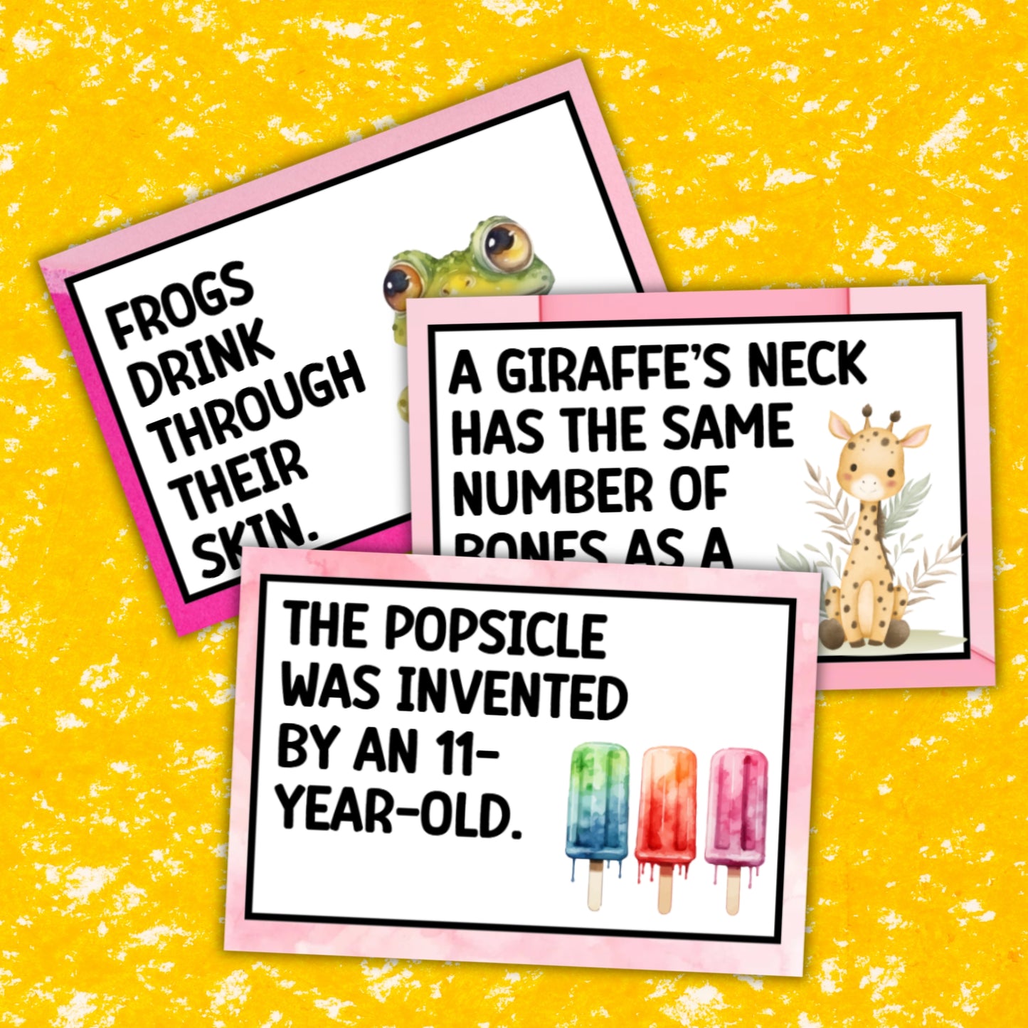 Lunch Box Trivia Cards For GIRLS