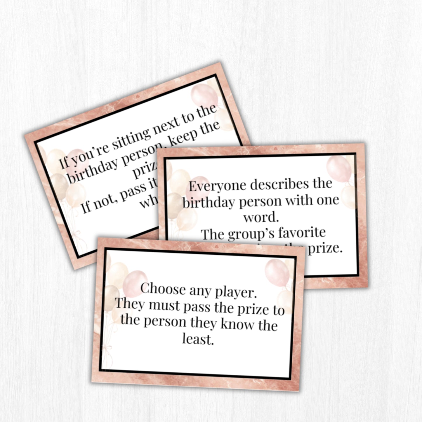 Three cards with text instructions on a white background