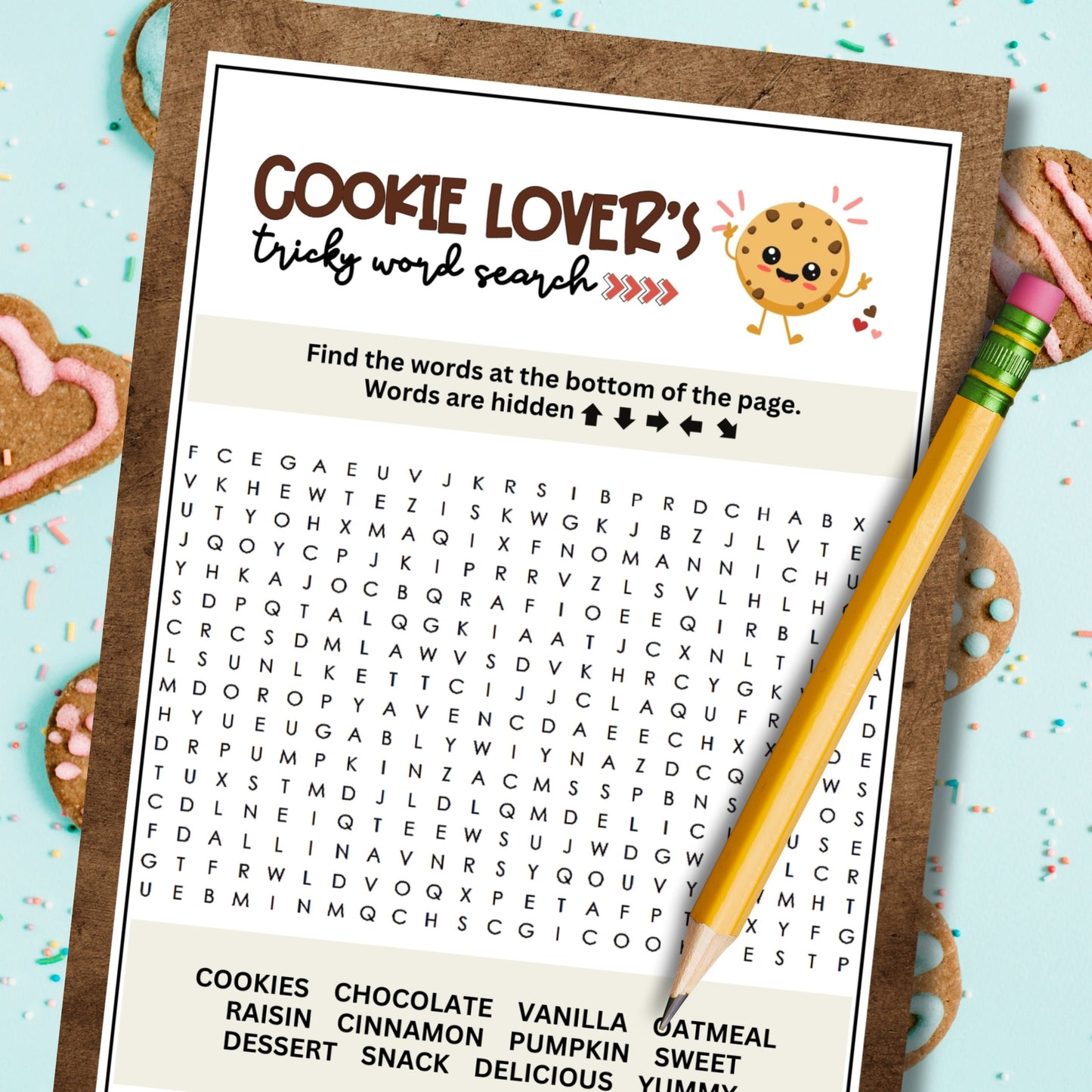cookies lovers word search hard for adults
