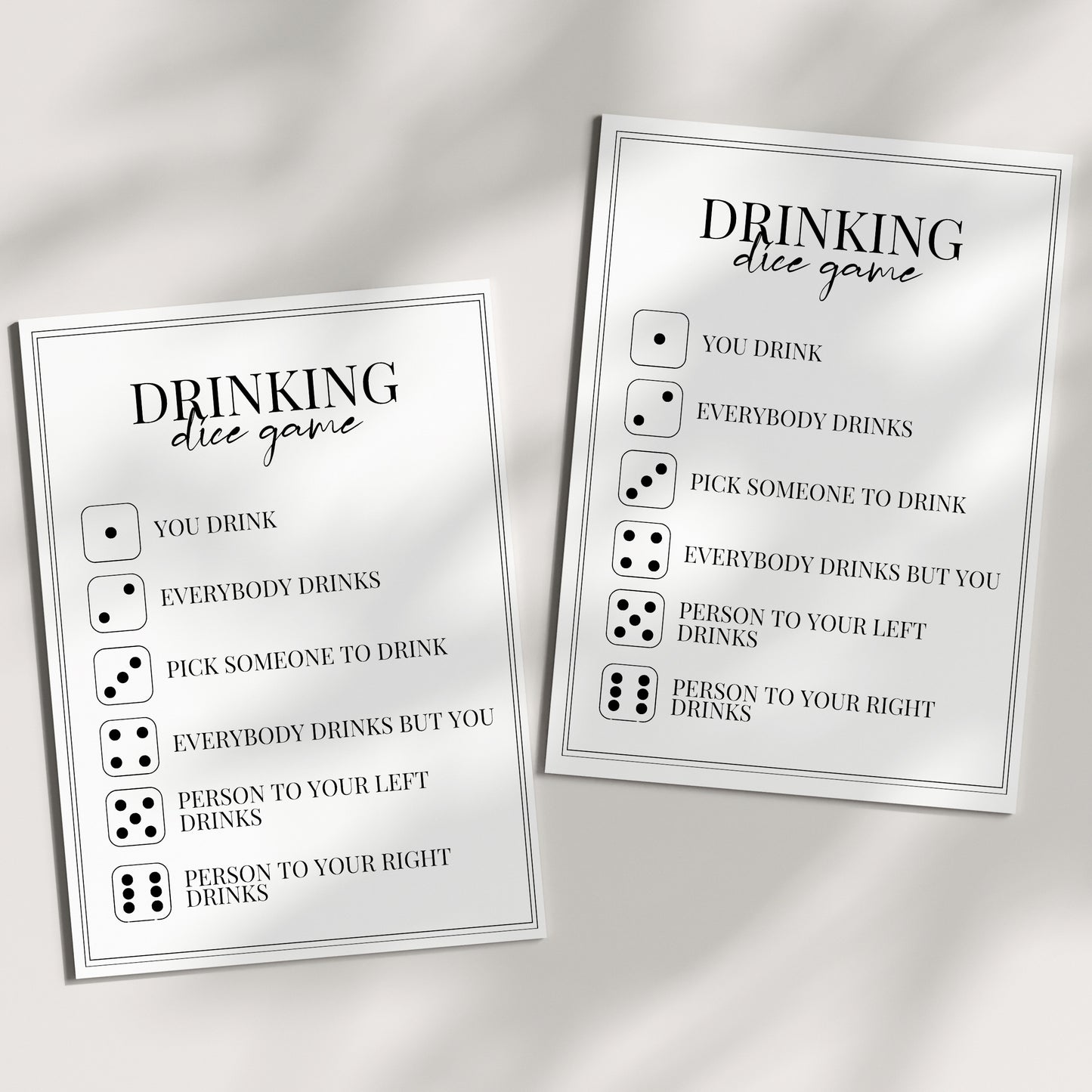Drinking Dice Game For Adults Printable
