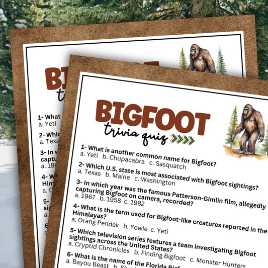 Bigfoot Trivia Game