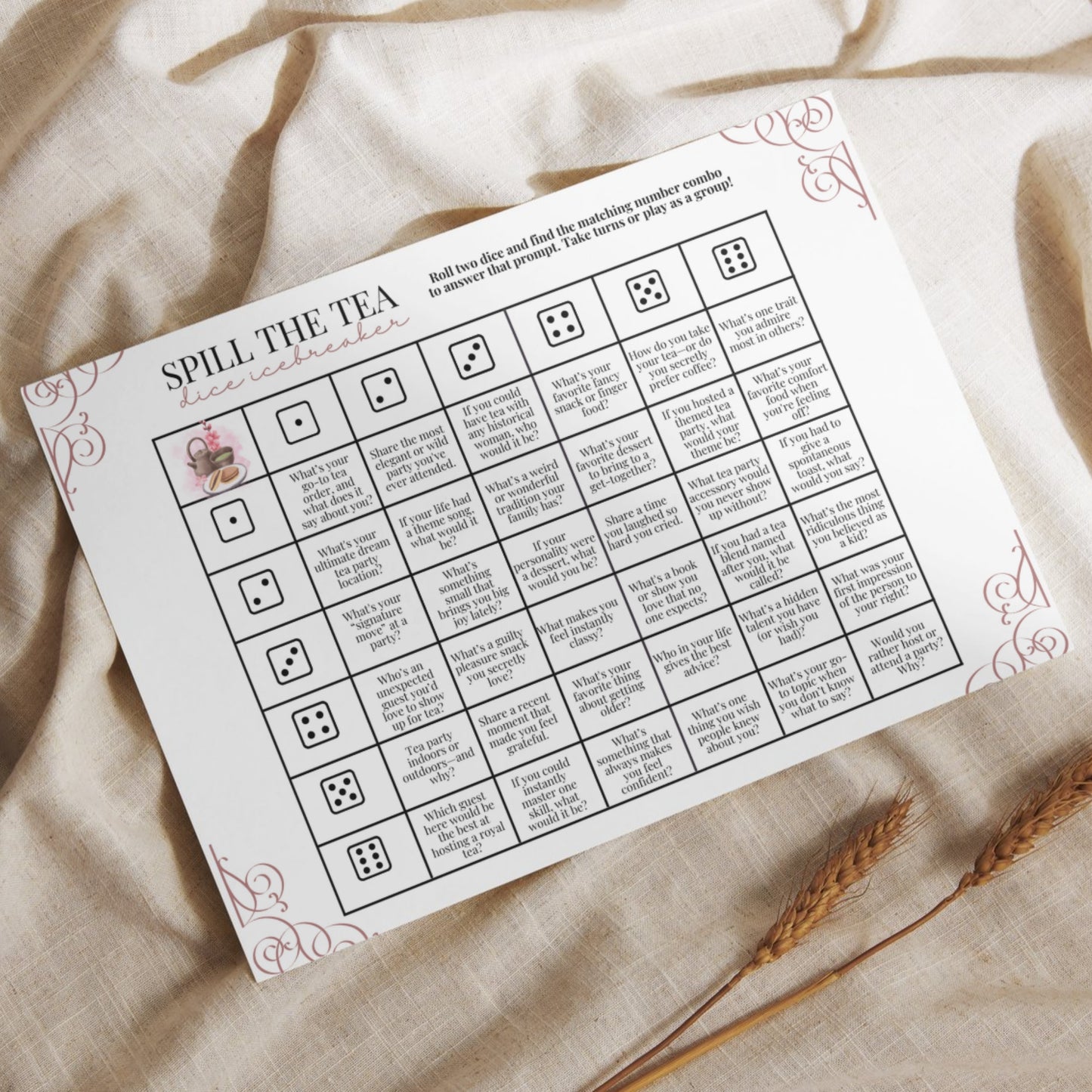 Tea Party Dice game