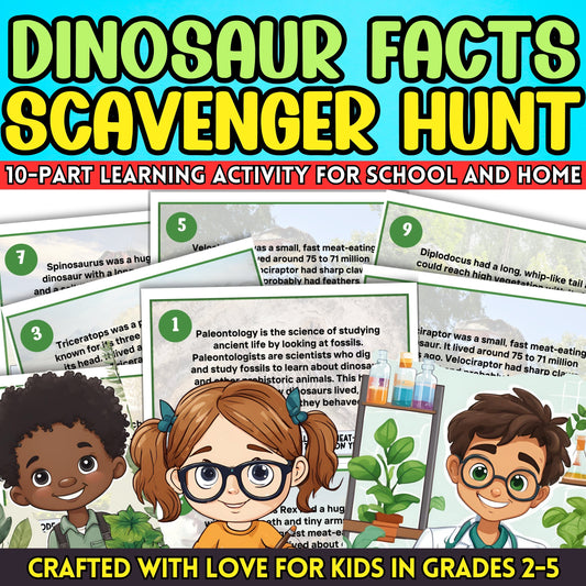 Are you looking for a fun and engaging activity for kids to learn about dinosaurs?  Embark on an exhilarating journey through the world of dinosaurs with this Dino Data Rescuers Quest, crafted with love for children aged 8 to 11!  This educational indoor activity is designed to ignite curiosity about different dinosaur species, making it perfect for classroom instruction and at-home learning.
