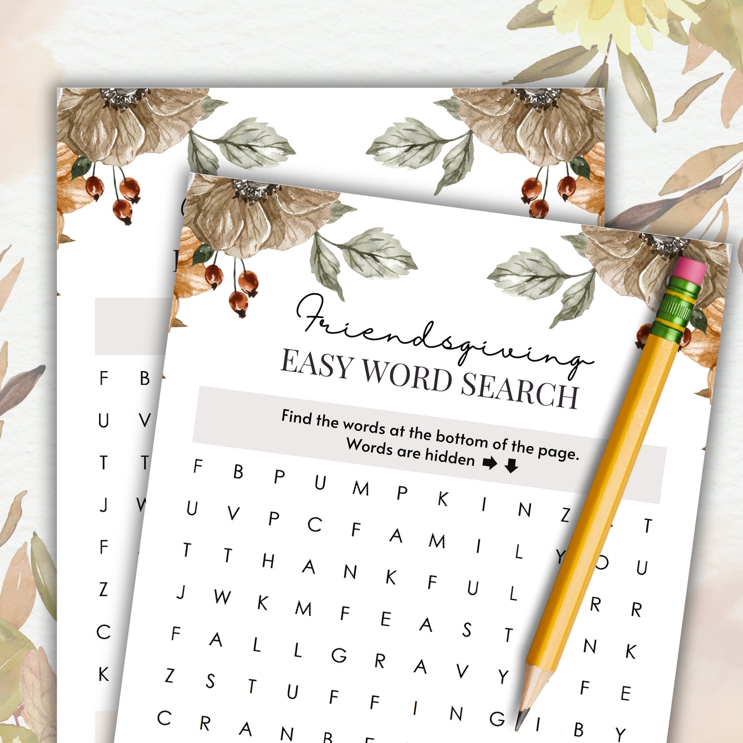 Friendsgiving Easy Word Search