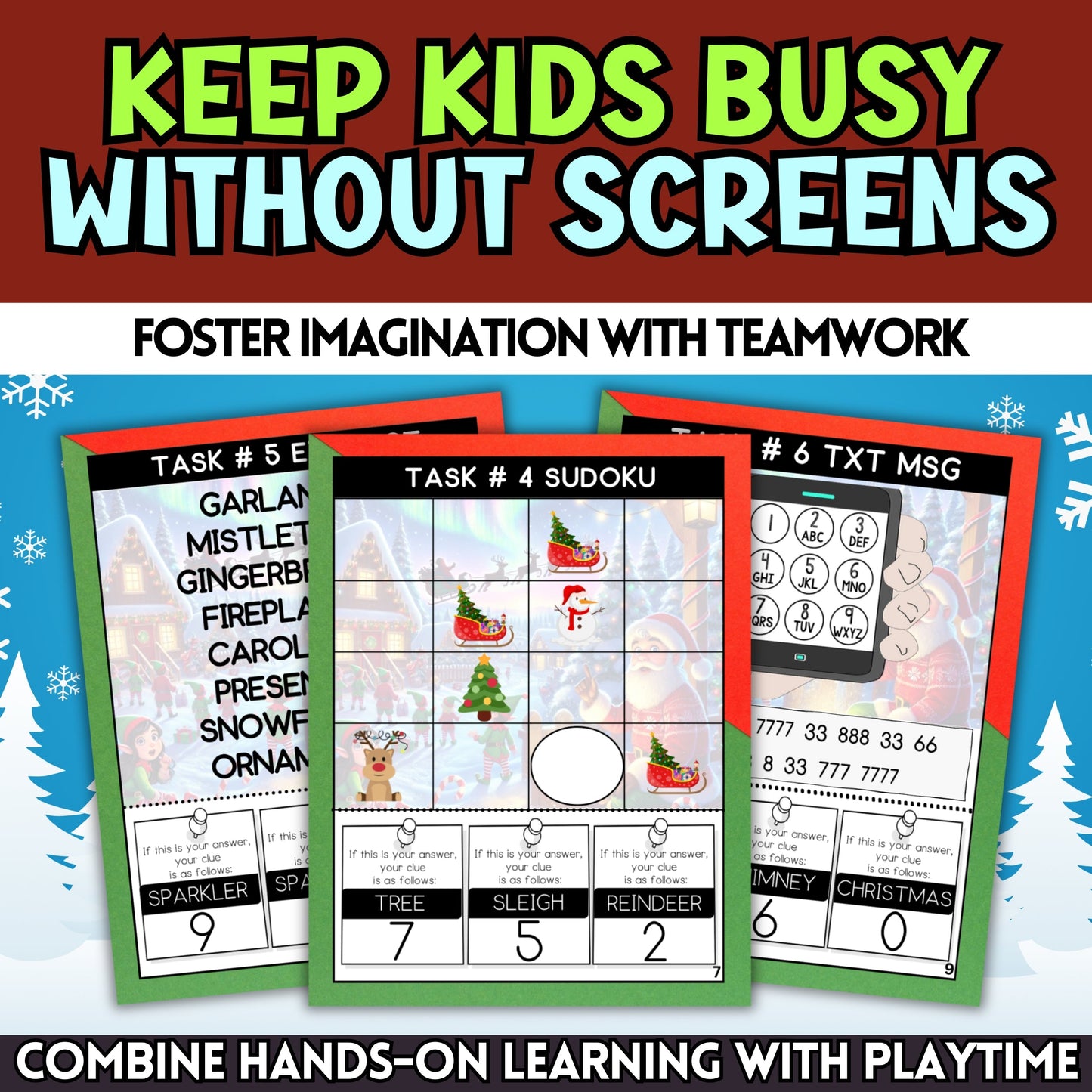 Christmas Escape Room For Tweens & Teens (12 Puzzles)