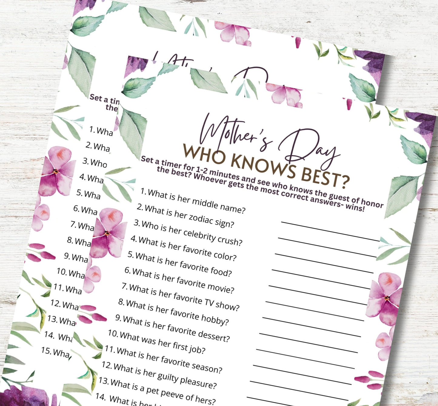 Mother's Day Who Knows Best