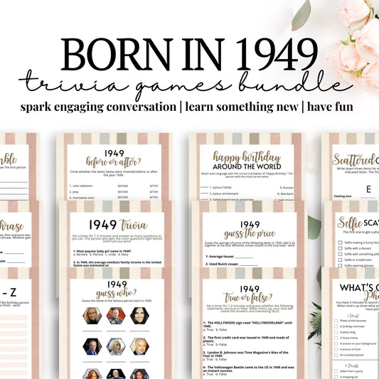 born in 1949 party games