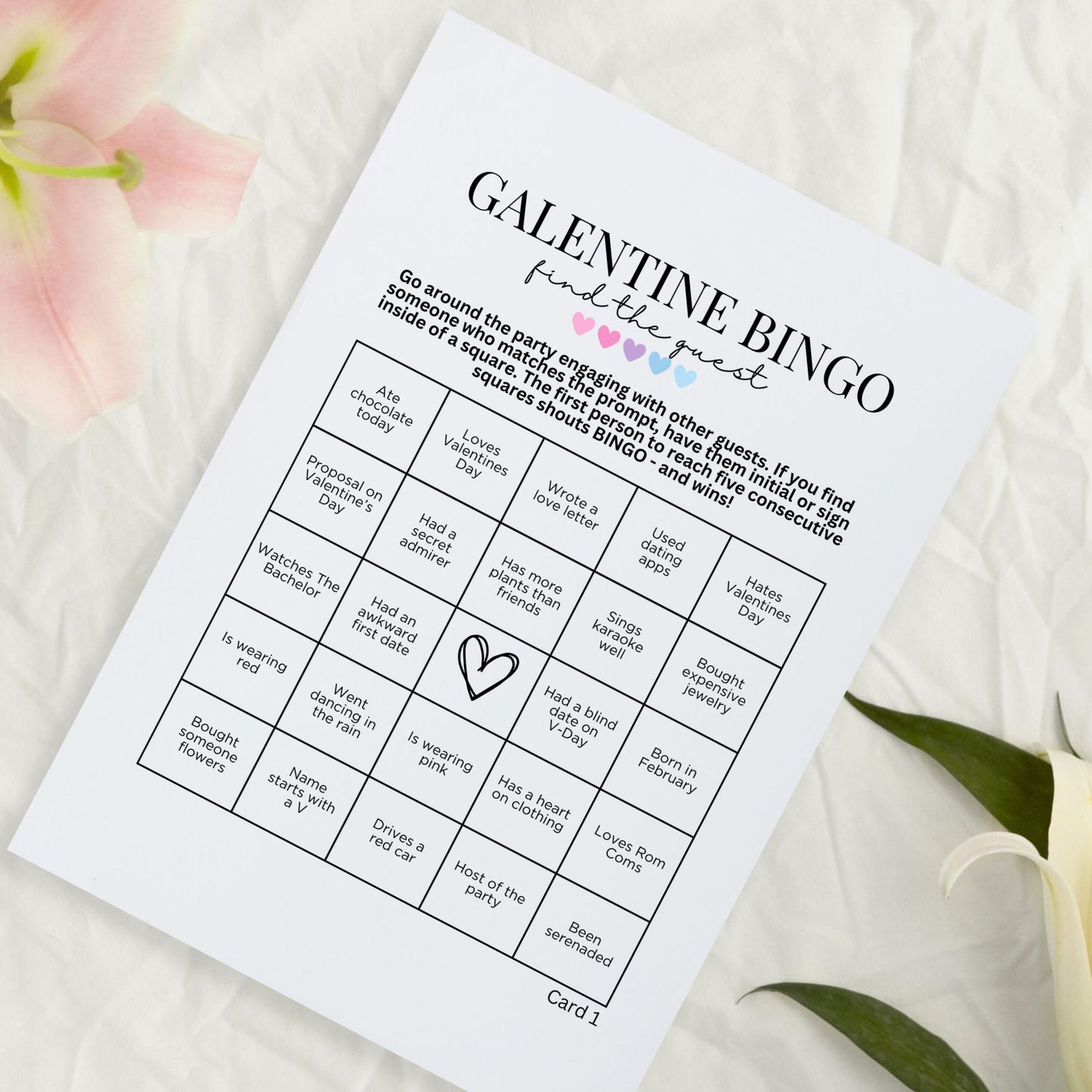 Galentine's Find The Guest BINGO