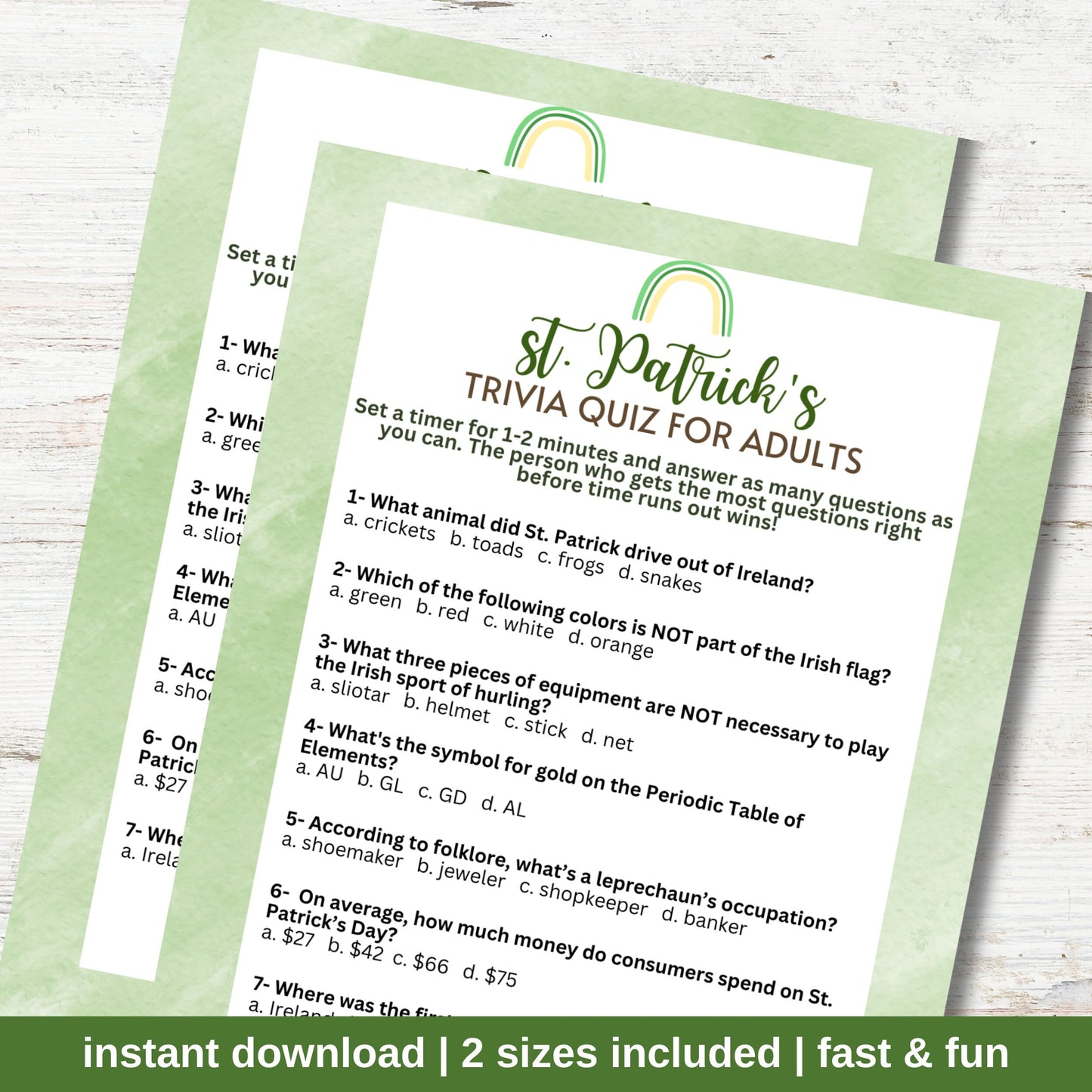 St. Patrick's Trivia For Adults