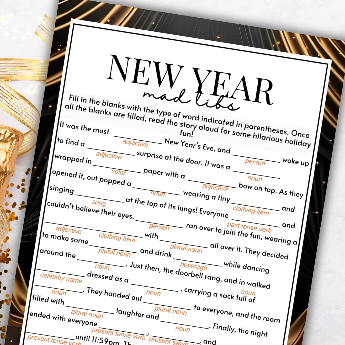 New Year's Eve Mad Lib