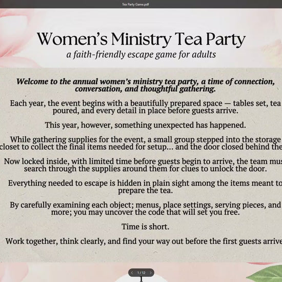 Church Ladies Tea Party Escape Game Video