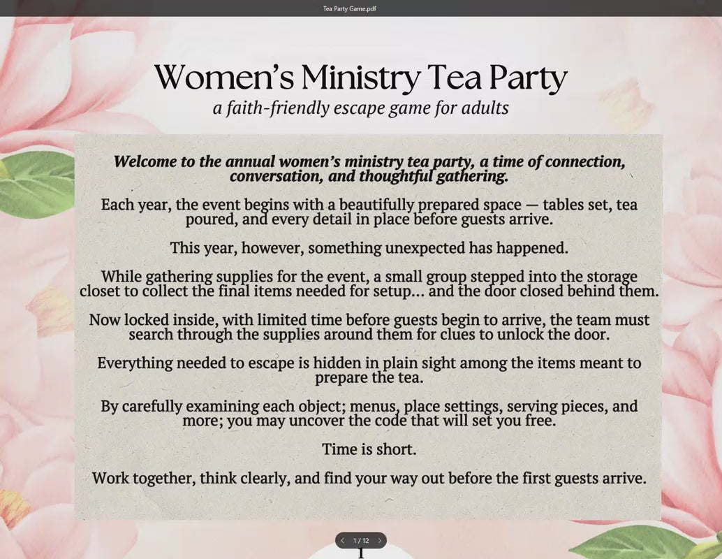 Church Ladies Tea Party Escape Game Video