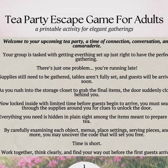 Tea Party Escape Game For Adults Promo Video