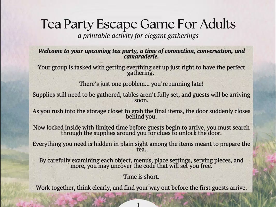 Tea Party Escape Game For Adults Promo Video