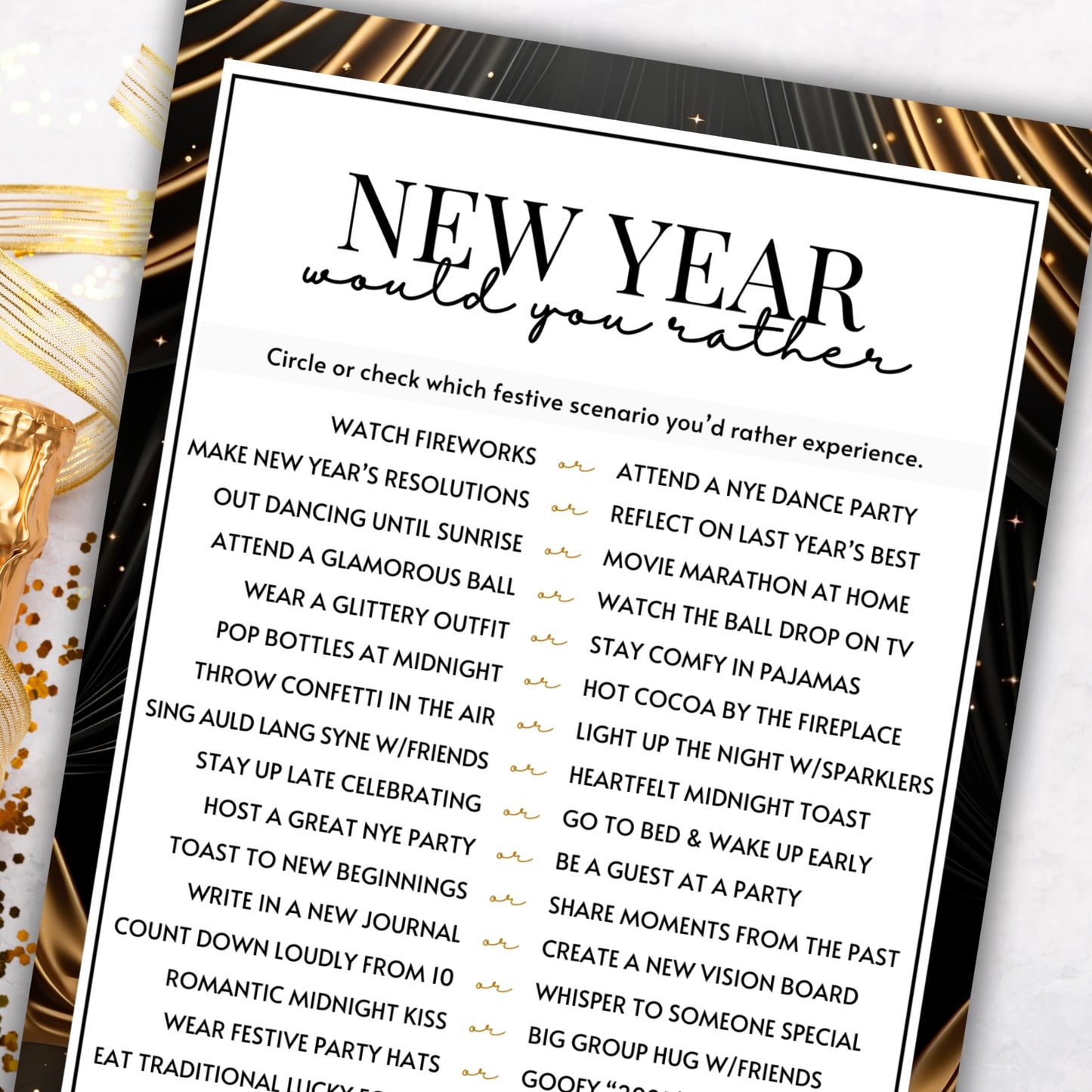New Year's Eve Would You Rather